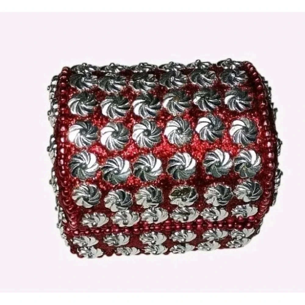 Mini Jewelry Box Beads Hand Decorated Small Jewelry Keepsake Boxes Trinket